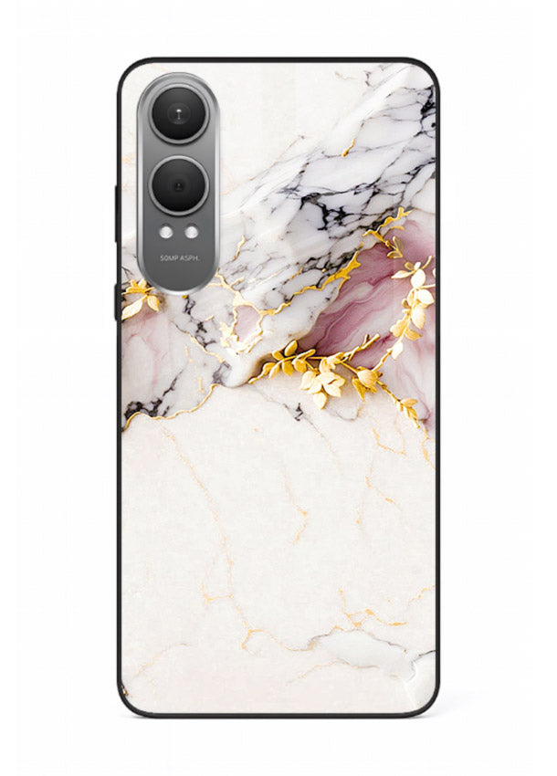 TealGold Vein Flow OnePlus Nord CE4 Lite glass back cover with teal marble and gold accents