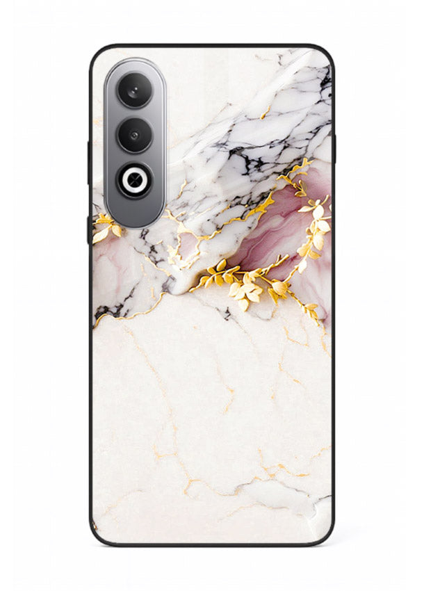 TealGold Vein Flow OnePlus Nord CE4 glass back cover with teal marble and gold accents