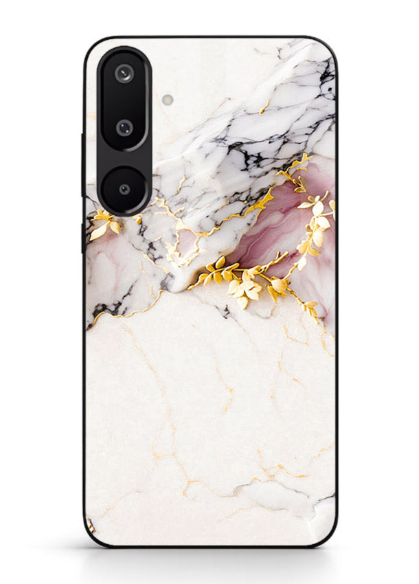 TealGold Vein Flow Samsung M16 5G glass back cover with teal marble and gold accents
