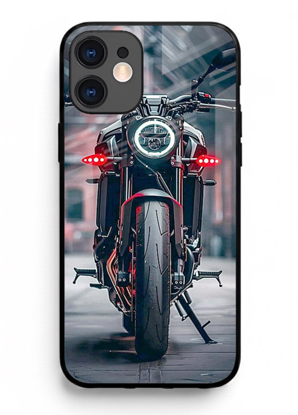 Digital matrix pattern artwork on glossy tempered glass iPhone 12 back cover