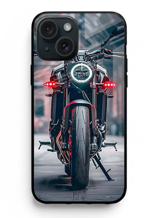 Digital matrix pattern artwork on glossy tempered glass iPhone 14 back cover