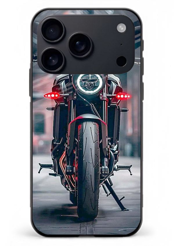Digital matrix pattern artwork on glossy tempered glass iPhone 17 Pro Max back cover