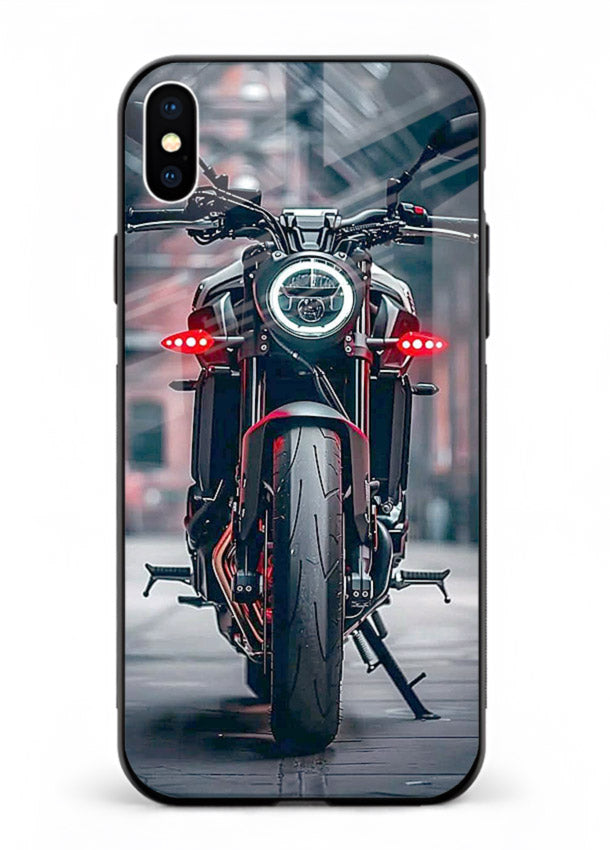 Digital matrix pattern artwork on glossy tempered glass iPhone XS Max back cover
