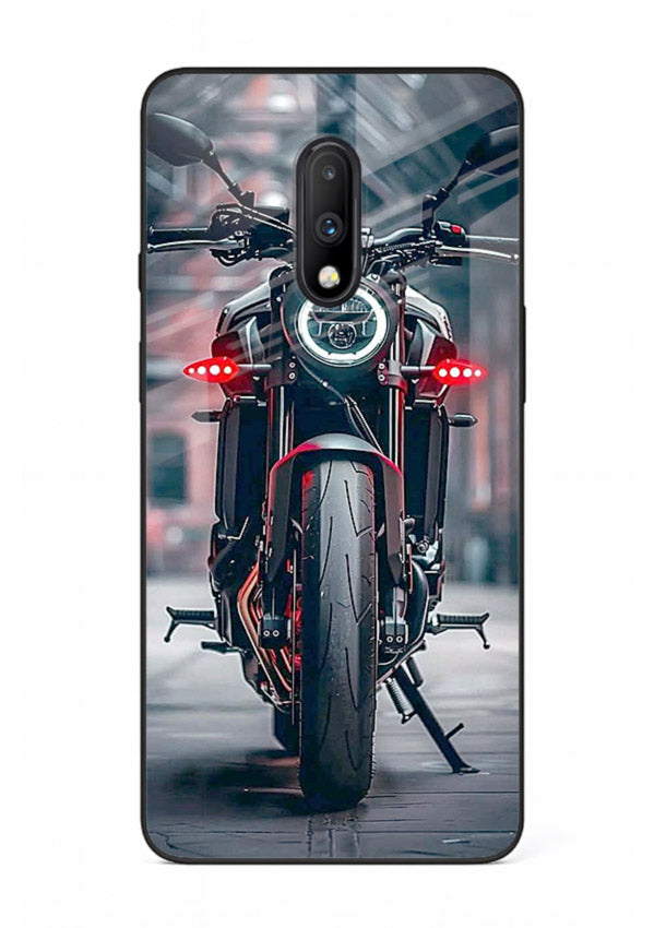 Digital matrix pattern artwork on glossy tempered glass OnePlus 7 back cover