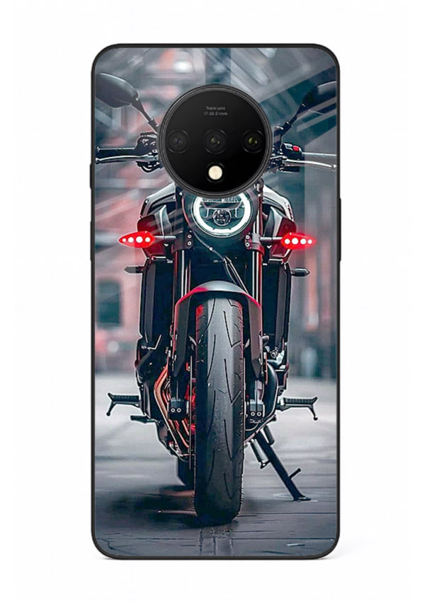 Digital matrix pattern artwork on glossy tempered glass OnePlus 7T back cover