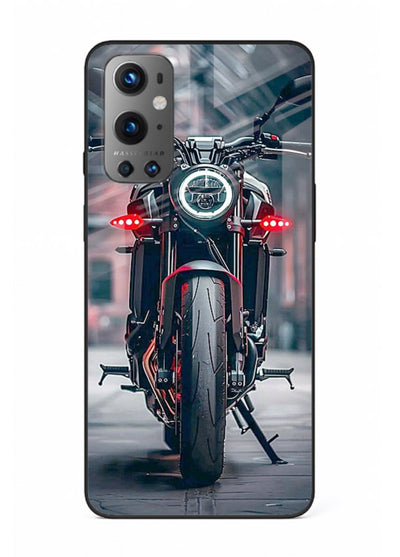 Digital matrix pattern artwork on glossy tempered glass OnePlus 9 back cover