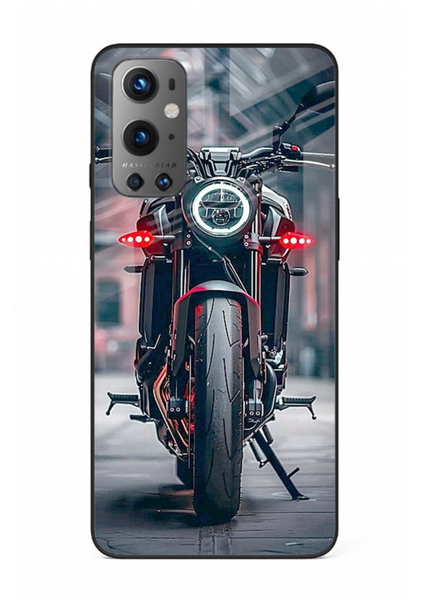 Digital matrix pattern artwork on glossy tempered glass OnePlus 9 back cover
