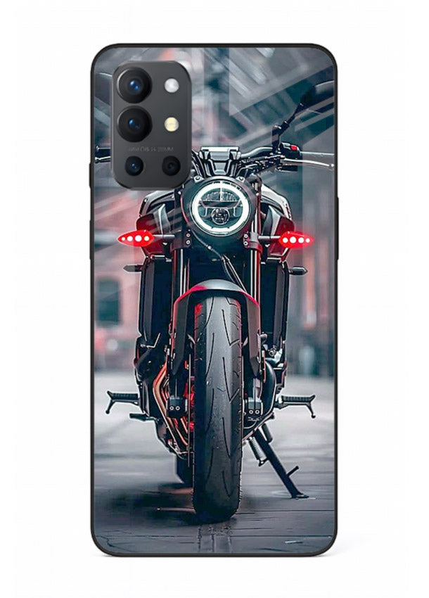 Digital matrix pattern artwork on glossy tempered glass OnePlus 9R back cover
