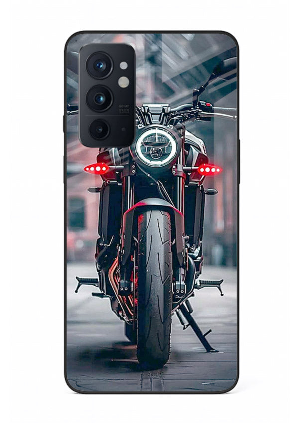 Digital matrix pattern artwork on glossy tempered glass OnePlus 9RT back cover