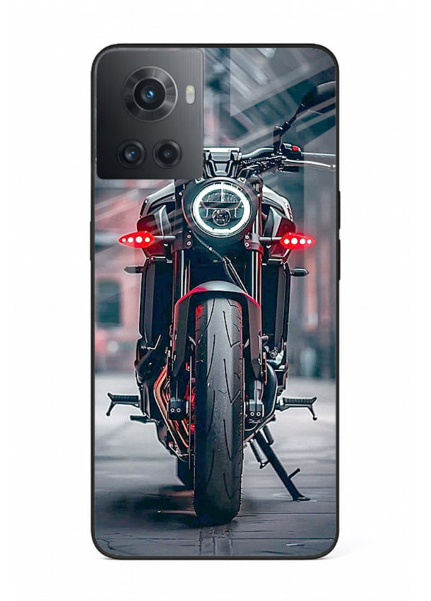 Digital matrix pattern artwork on glossy tempered glass OnePlus 10R back cover