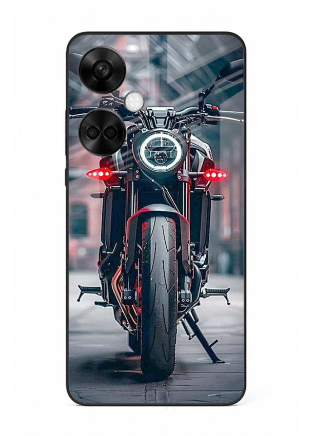 Digital matrix pattern artwork on glossy tempered glass OnePlus Nord CE3 back cover