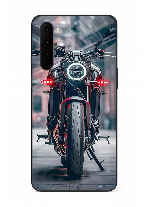Digital matrix pattern artwork on glossy tempered glass OnePlus Nord back cover