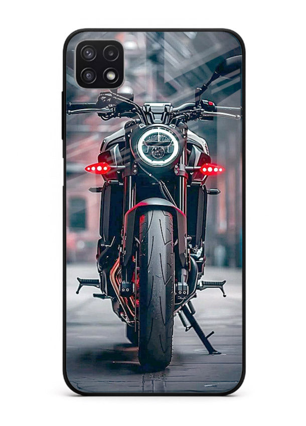 Digital matrix pattern artwork on glossy tempered glass Samsung A22 5G back cover