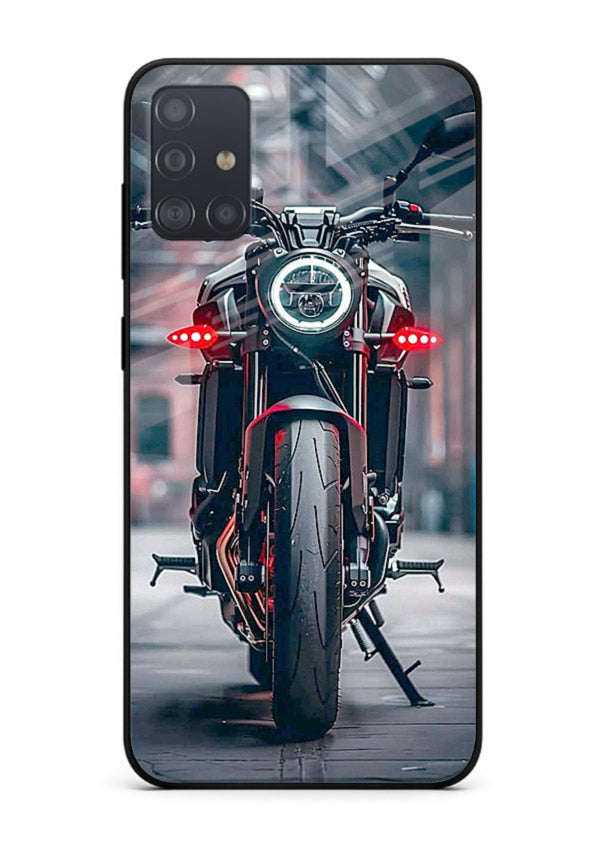 Digital matrix pattern artwork on glossy tempered glass Samsung A51 back cover