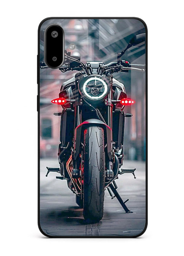 Digital matrix pattern artwork on glossy tempered glass Samsung F06 5G back cover