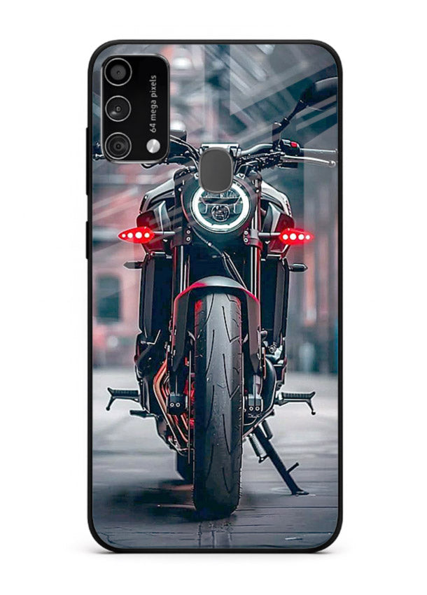 Digital matrix pattern artwork on glossy tempered glass Samsung F41 back cover