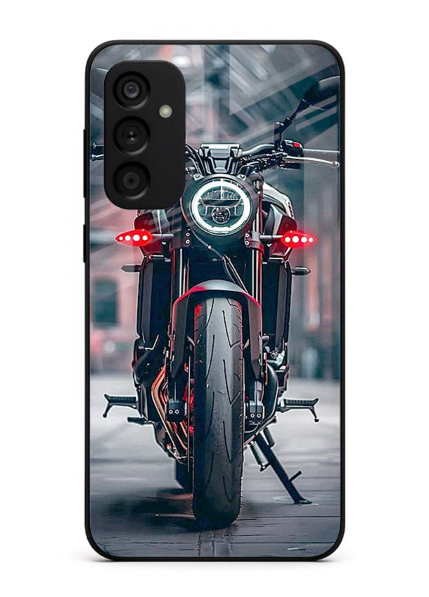 Digital matrix pattern artwork on glossy tempered glass Samsung A04s 5G back cover
