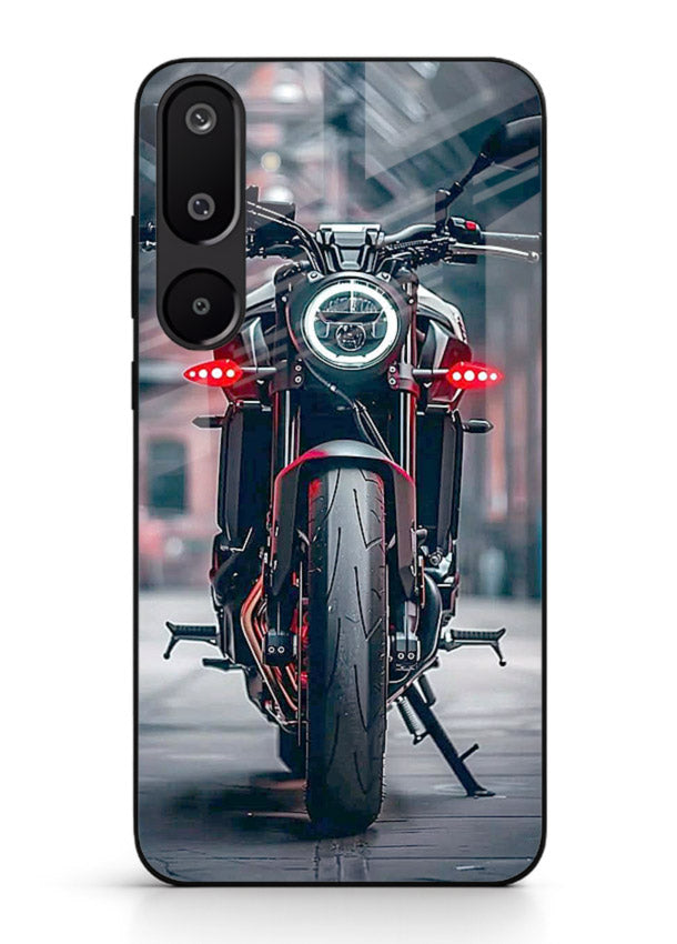Digital matrix pattern artwork on glossy tempered glass Samsung F16 5G back cover