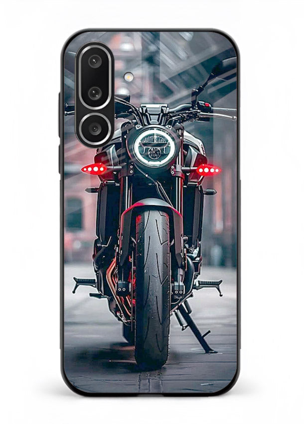 Digital matrix pattern artwork on glossy tempered glass Samsung M36 5G back cover