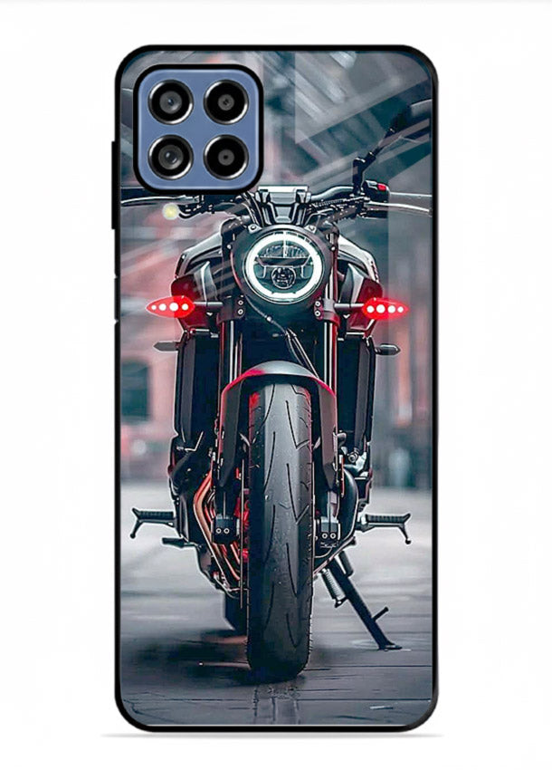 Digital matrix pattern artwork on glossy tempered glass Samsung F12 5G back cover