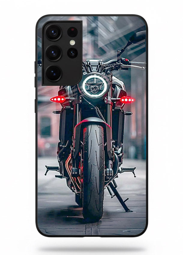 Digital matrix pattern artwork on glossy tempered glass Samsung S21 Ultra back cover