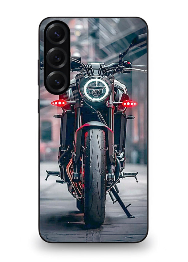 Digital matrix pattern artwork on glossy tempered glass Samsung S23 Plus back cover