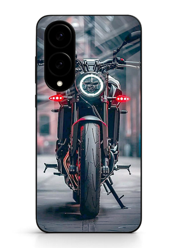 Digital matrix pattern artwork on glossy tempered glass Samsung S25 Edge back cover