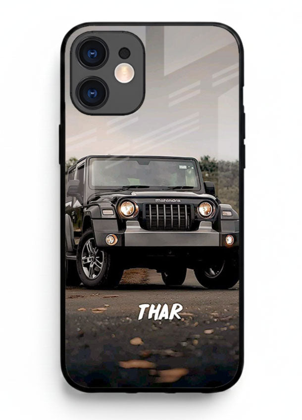Mahindra Thar SUV in outdoor terrain with rugged off-road styling for iPhone 12 Mini