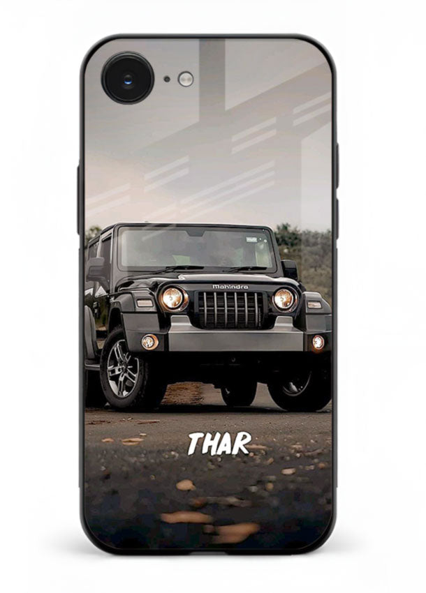 Mahindra Thar SUV in outdoor terrain with rugged off-road styling for iPhone 16E
