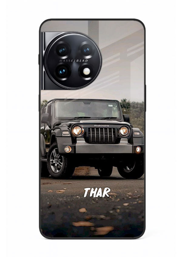 Mahindra Thar SUV in outdoor terrain with rugged off-road styling for OnePlus 11