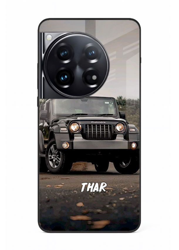 Mahindra Thar SUV in outdoor terrain with rugged off-road styling for OnePlus 12