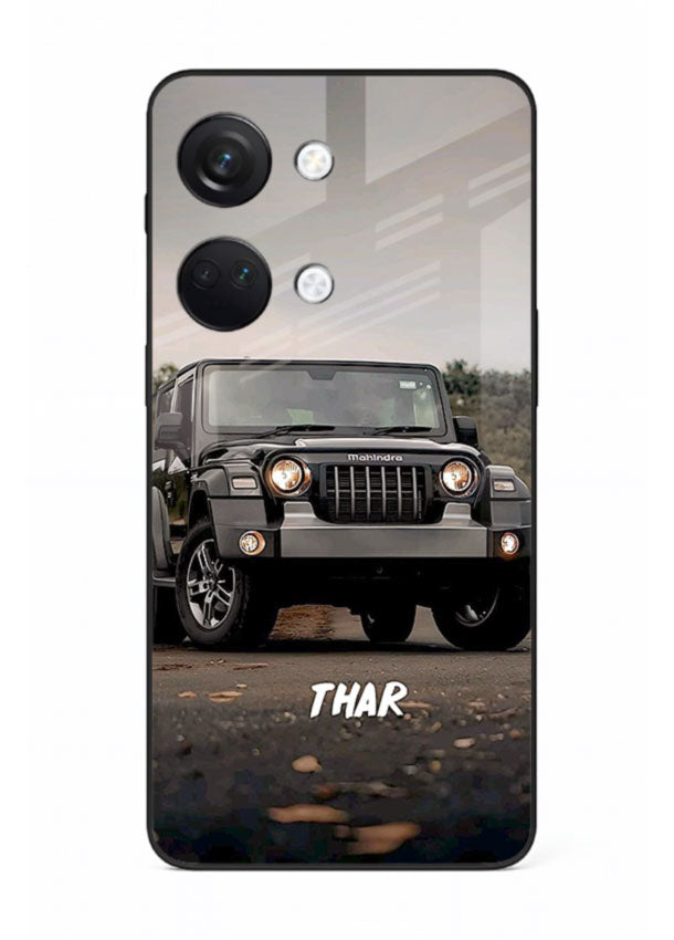 Mahindra Thar SUV in outdoor terrain with rugged off-road styling for OnePlus Nord 3