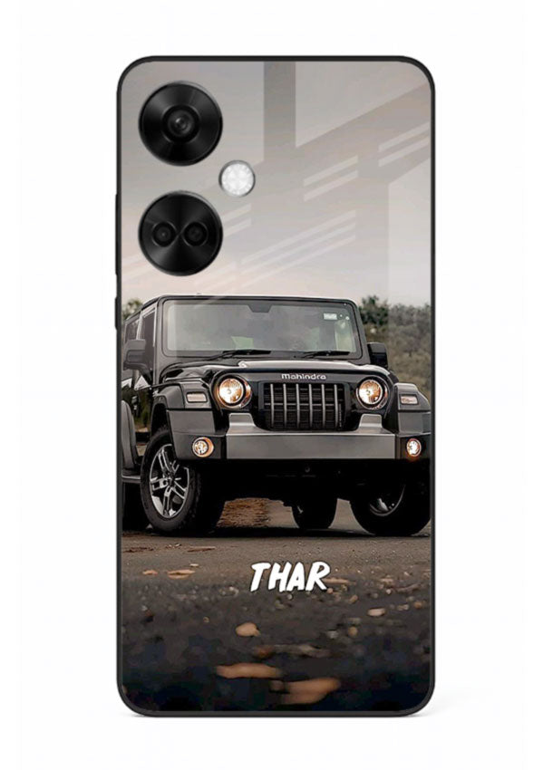 Mahindra Thar SUV in outdoor terrain with rugged off-road styling for OnePlus Nord CE3