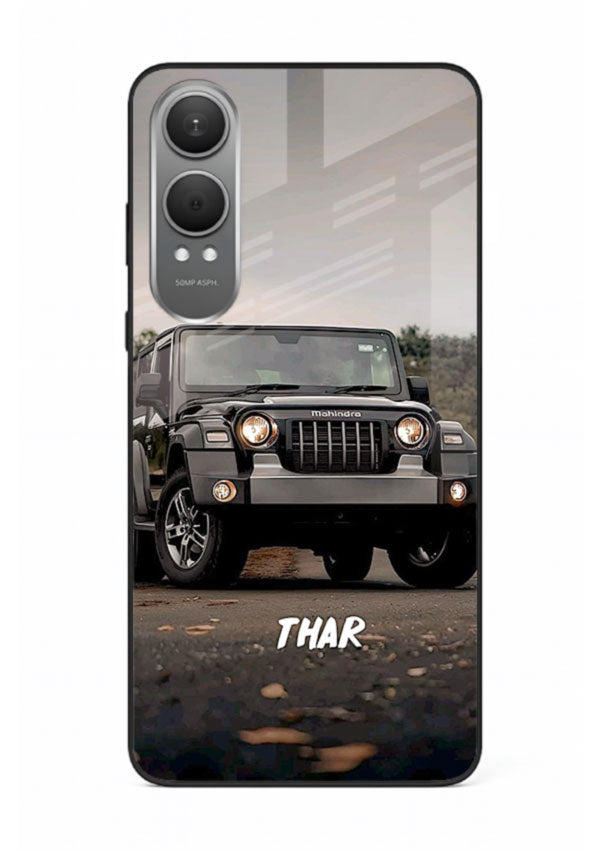 Mahindra Thar SUV in outdoor terrain with rugged off-road styling for OnePlus Nord CE4 Lite