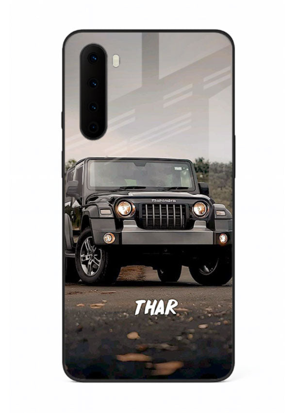 Mahindra Thar SUV in outdoor terrain with rugged off-road styling for OnePlus Nord