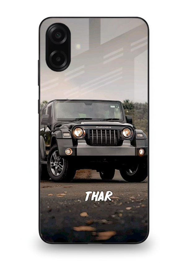 Mahindra Thar SUV in outdoor terrain with rugged off-road styling for Samsung M13 5G