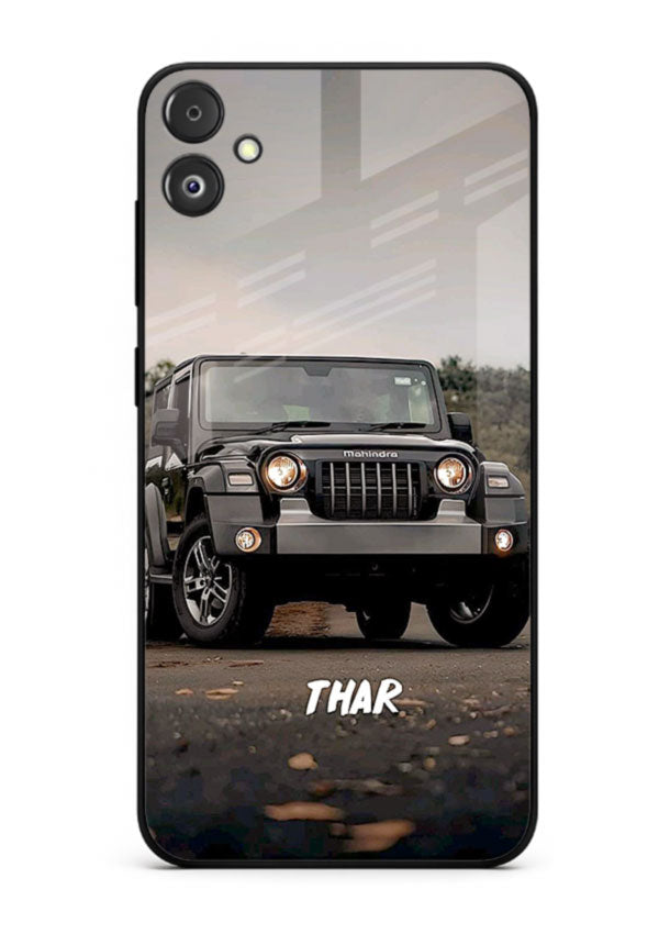 Mahindra Thar SUV in outdoor terrain with rugged off-road styling for Samsung F14 5G