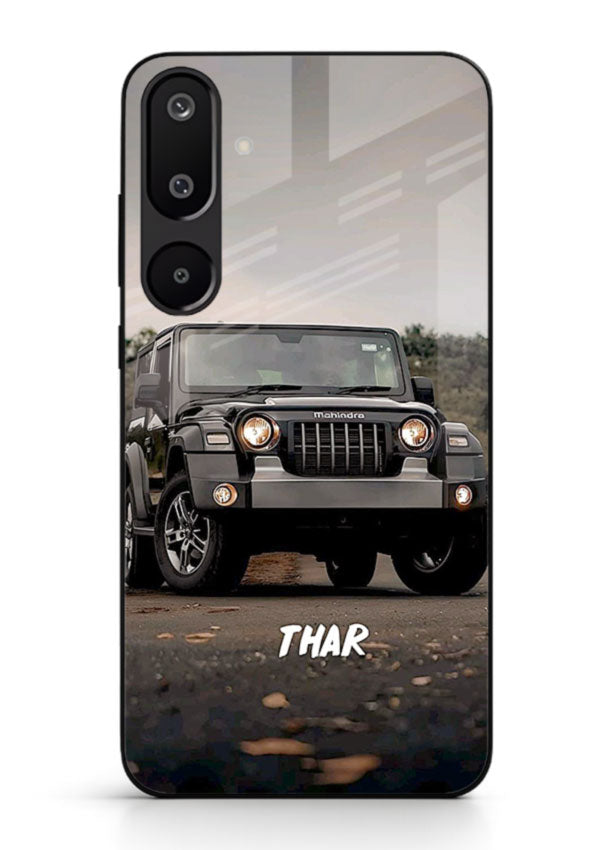 Mahindra Thar SUV in outdoor terrain with rugged off-road styling for Samsung M16 5G