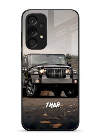 Mahindra Thar SUV in outdoor terrain with rugged off-road styling for Samsung M32 5G