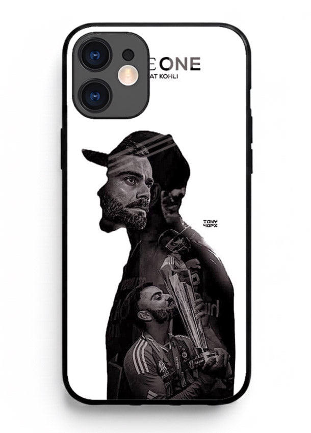 Monochrome cricket silhouette artwork printed on premium tempered glass iPhone 11 back cover