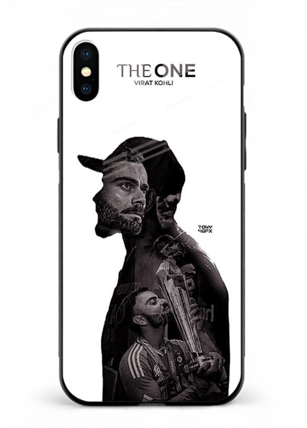 Monochrome cricket silhouette artwork printed on premium tempered glass iPhone XS Max back cover