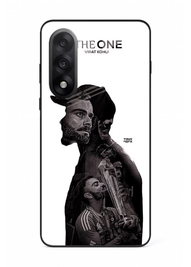 Monochrome cricket silhouette artwork printed on premium tempered glass OnePlus Nord 5 back cover
