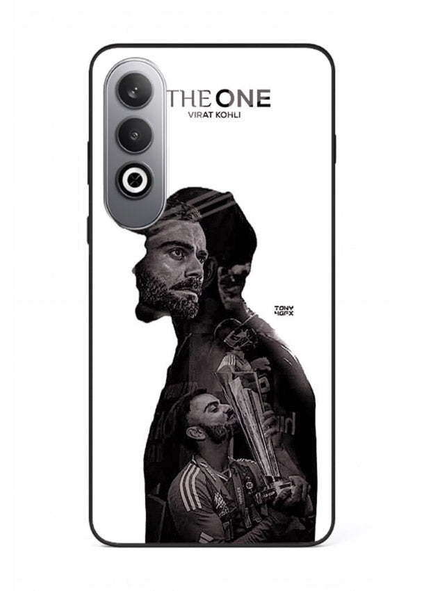 Monochrome cricket silhouette artwork printed on premium tempered glass OnePlus Nord CE4 back cover