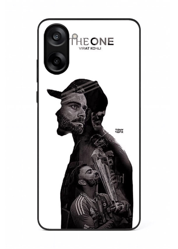 Monochrome cricket silhouette artwork printed on premium tempered glass OnePlus Nord CE5 back cover