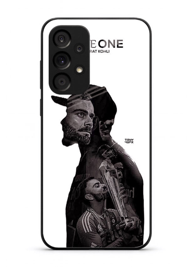 Monochrome cricket silhouette artwork printed on premium tempered glass Samsung A73 5G back cover