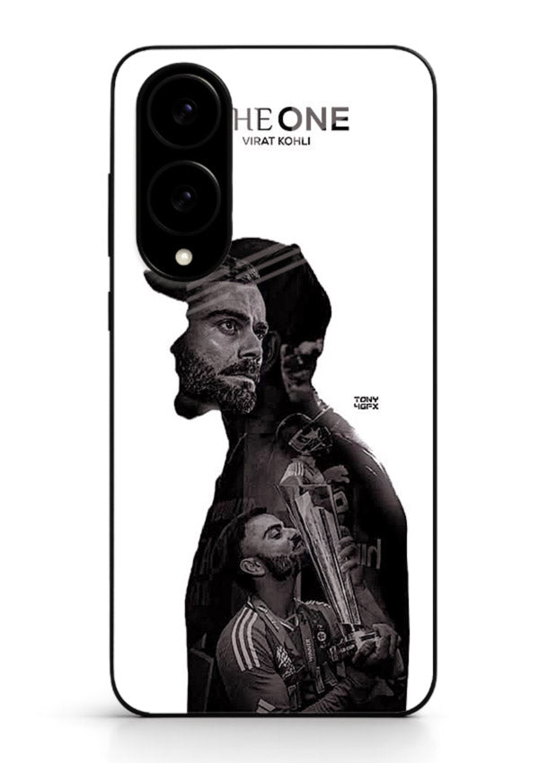 Monochrome cricket silhouette artwork printed on premium tempered glass Samsung S25 Edge back cover