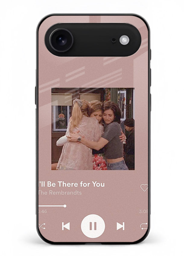 Music player themed artwork printed on glossy tempered glass iPhone 18 Air back cover