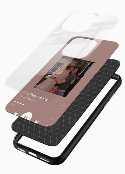 Music player themed artwork printed on glossy tempered glass phone back cover - 3