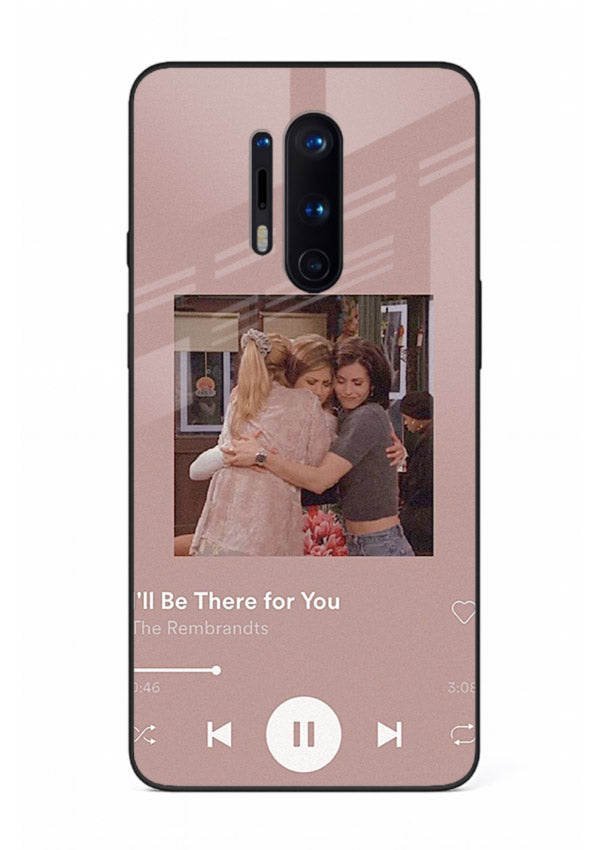 Music player themed artwork printed on glossy tempered glass OnePlus 8 Pro back cover