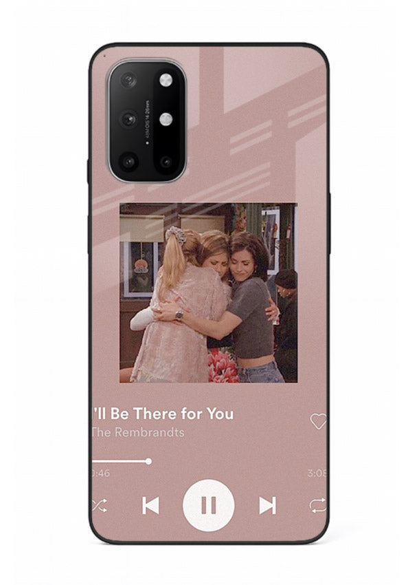 Music player themed artwork printed on glossy tempered glass OnePlus 8T back cover